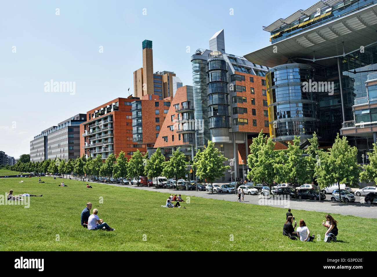 Modern architecture of apartments and offices at Daimler Chrysler