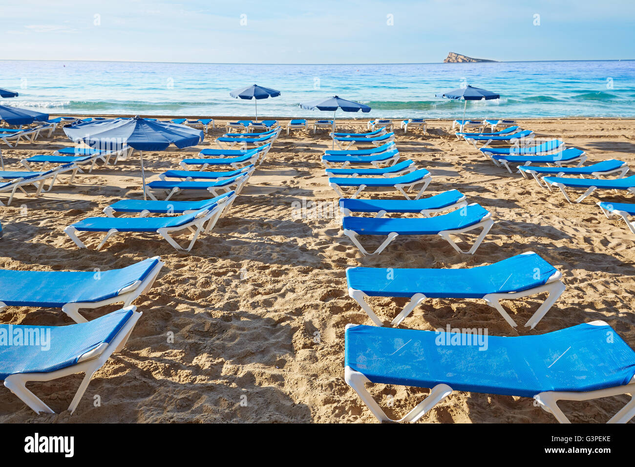 Benidorm Levante beach in Alicante Mediterranean of Spain Stock Photo