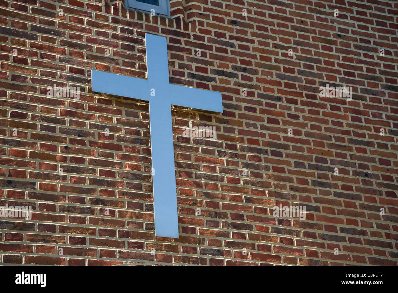 Metal cross at St Leonards Church, Cambridge Road, Horsham, West Sussex