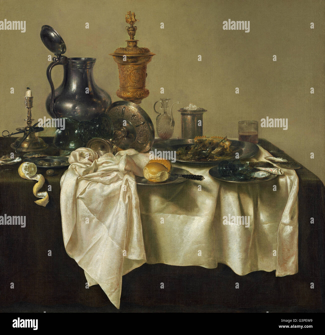 Willem Claesz Heda - Banquet Piece with Mince Pie - National Gallery of Art, Washington DC Stock Photo