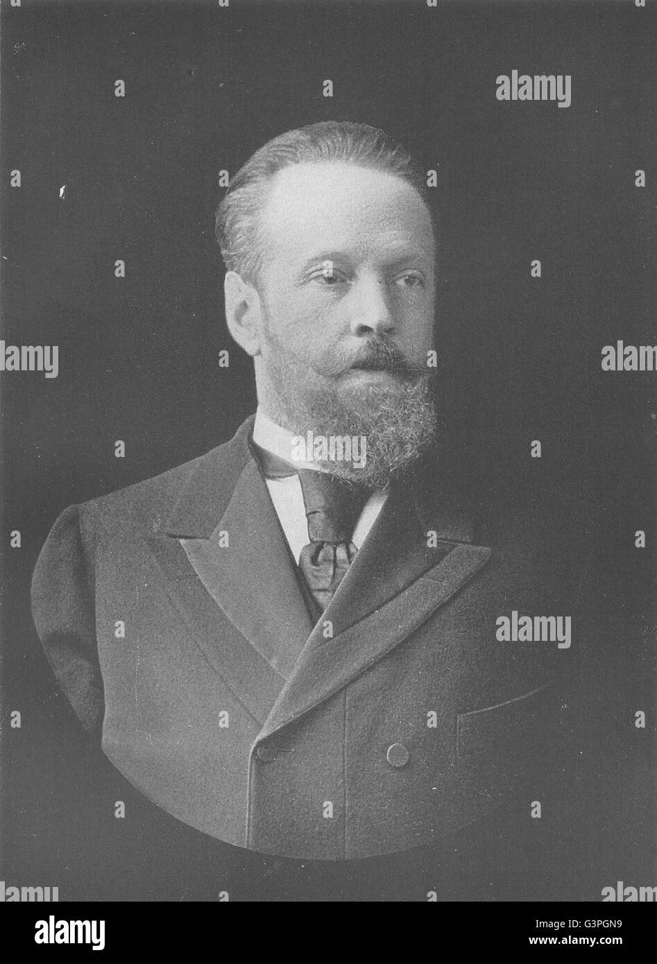 RUSSIA: Russia; S J de Witte, Ex Minister of Finance, antique print 1907 Stock Photo