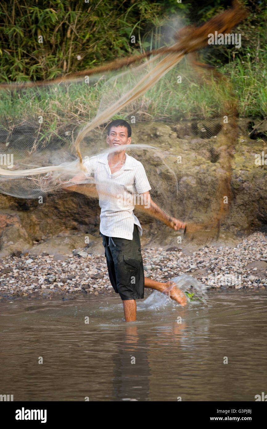 Fisherman in the Mekong Delta, South Vietnam, Vietnam, Southeast Asia ...