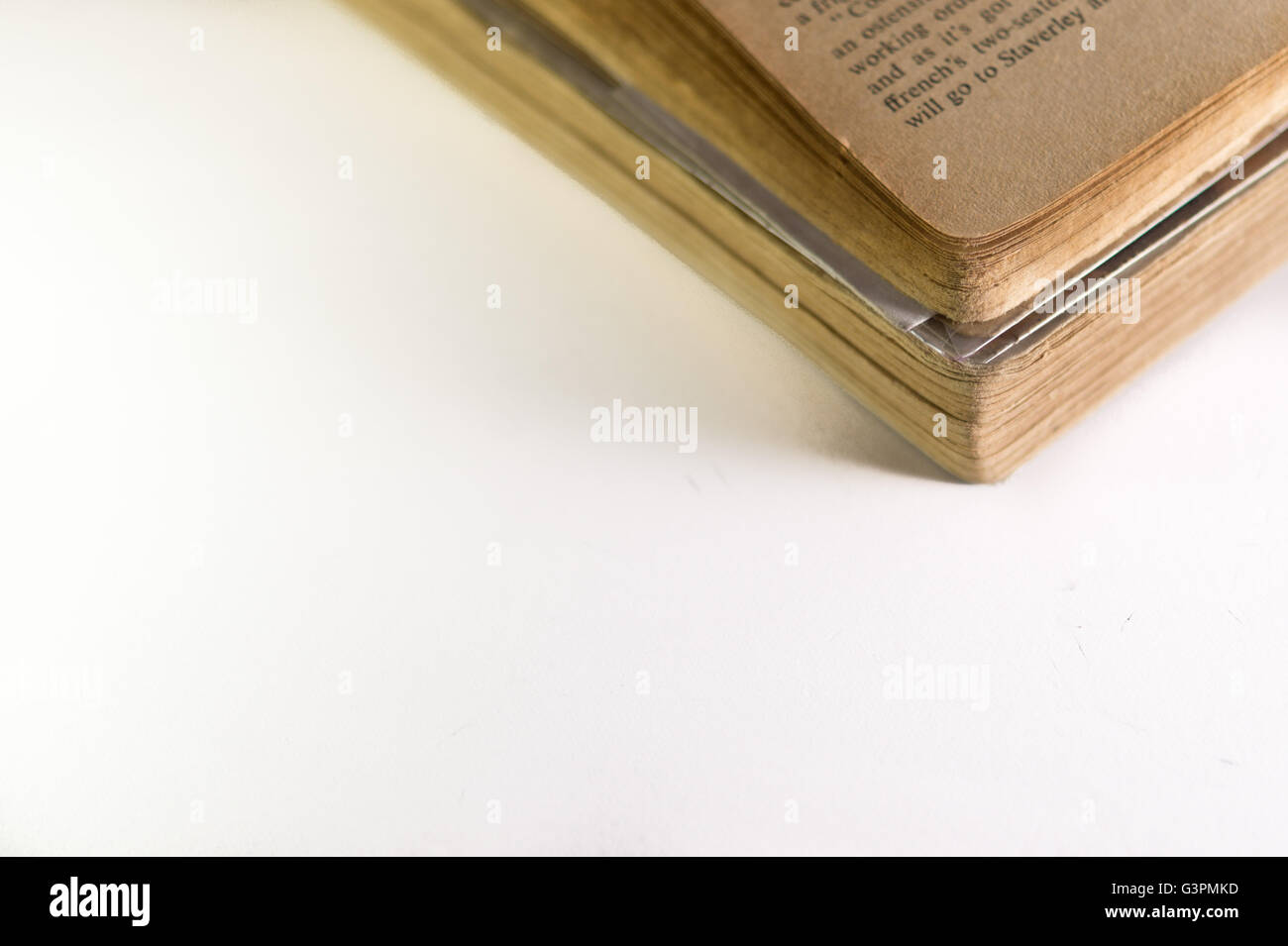 Old ancient book on white background Stock Photo