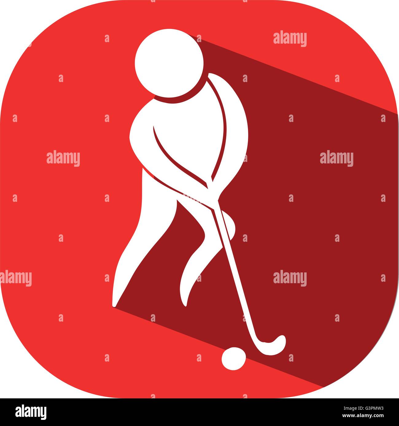 Golf icon on red background illustration Stock Vector Image & Art - Alamy