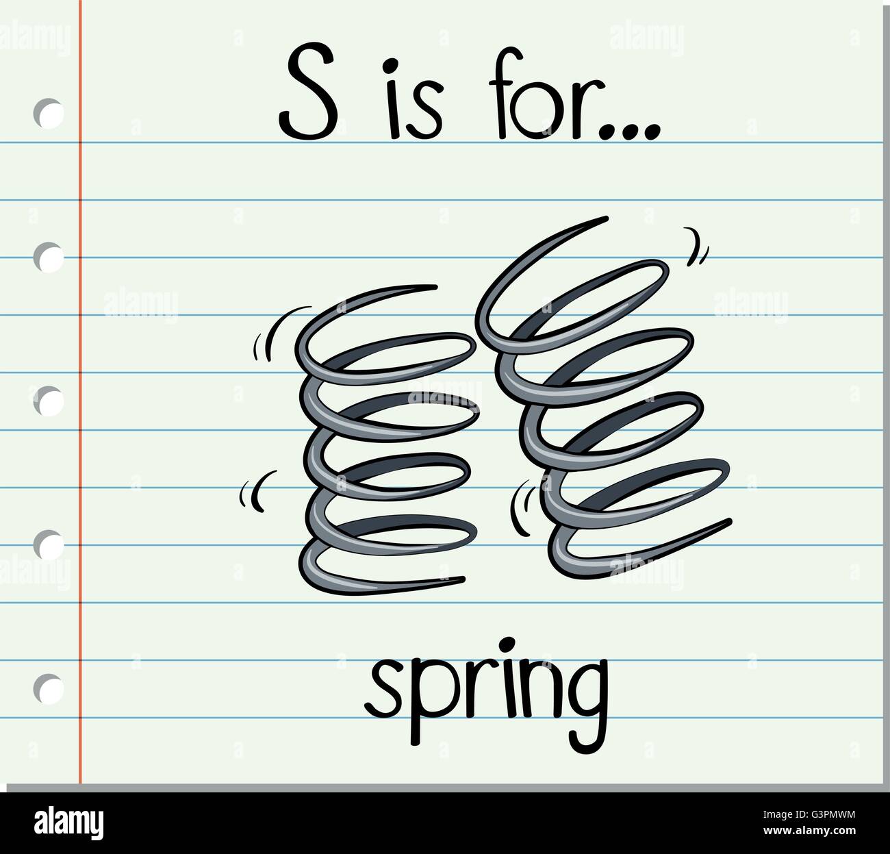 Flashcard letter S is for spring illustration Stock Vector