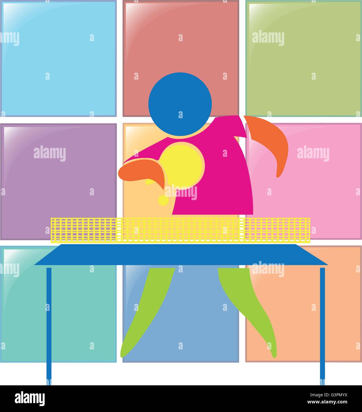 Table tennis icon in colors illustration Stock Vector Image & Art - Alamy