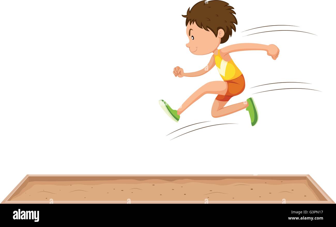 Man athlete doing long jump illustration Stock Vector Image & Art Alamy
