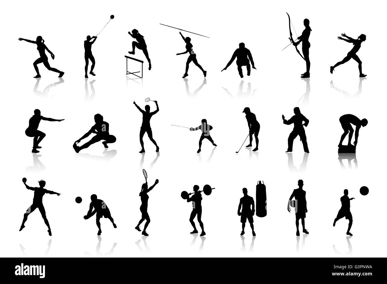 Icons of differents silhouettes Stock Photo