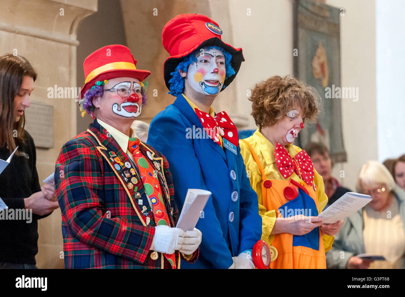 Clown convention in Bognor Regis. Stock Photo