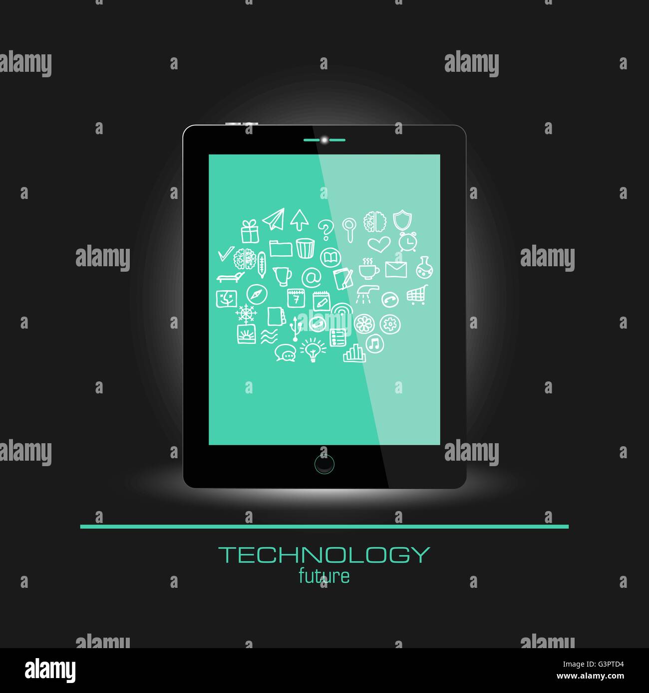Screen Less Tablet Realistic tablet with empty screen Stock Vector Image & Art - Alamy