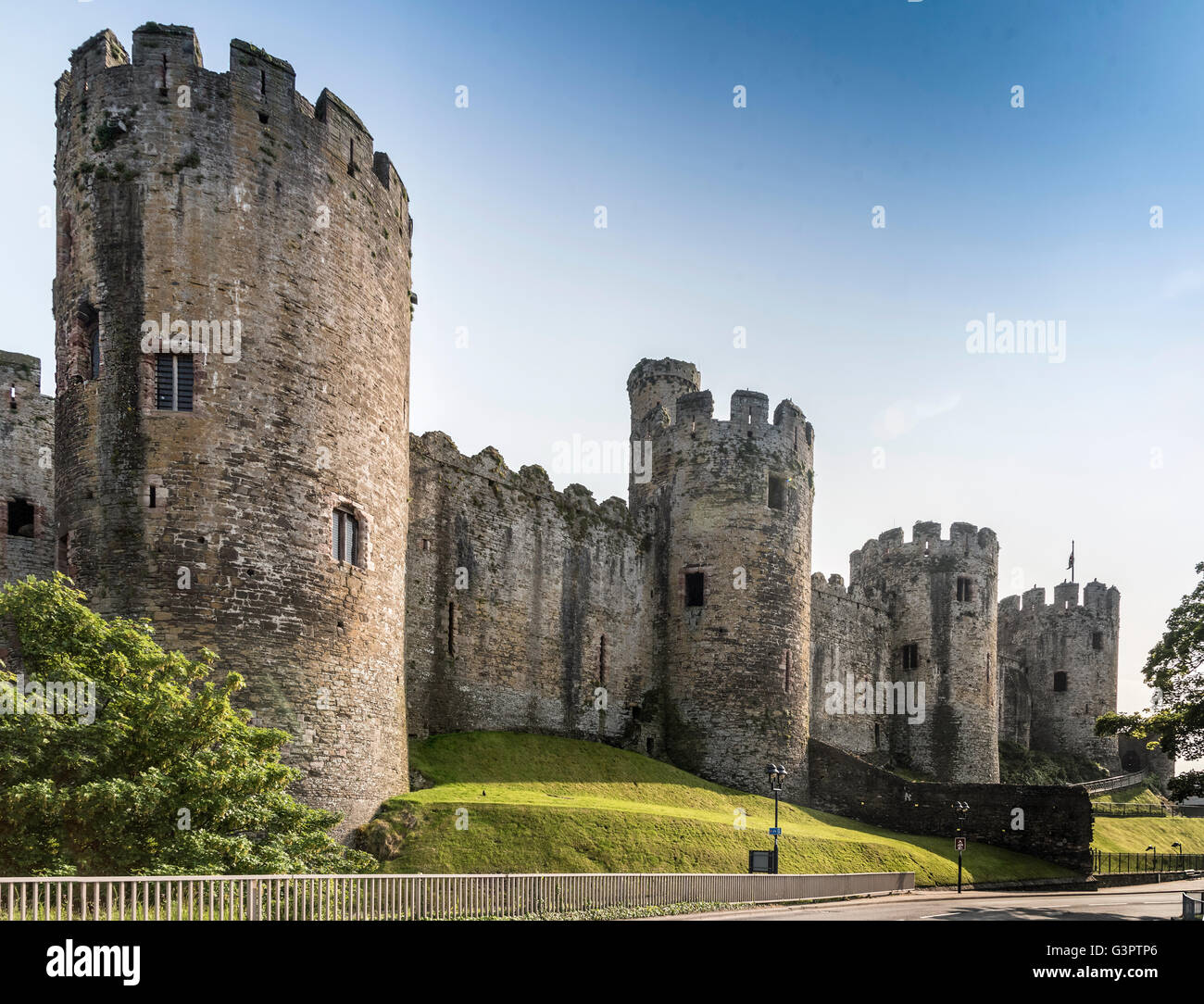 Conway castle. Conwy Clwyd. North Wales. Towers Stock Photo
