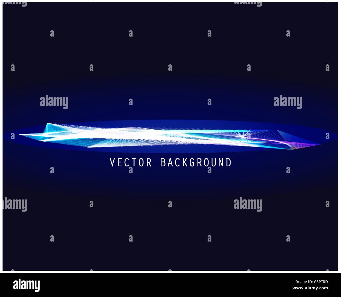 Lines shapes light abstract on blue dark background. Vector expanding ...