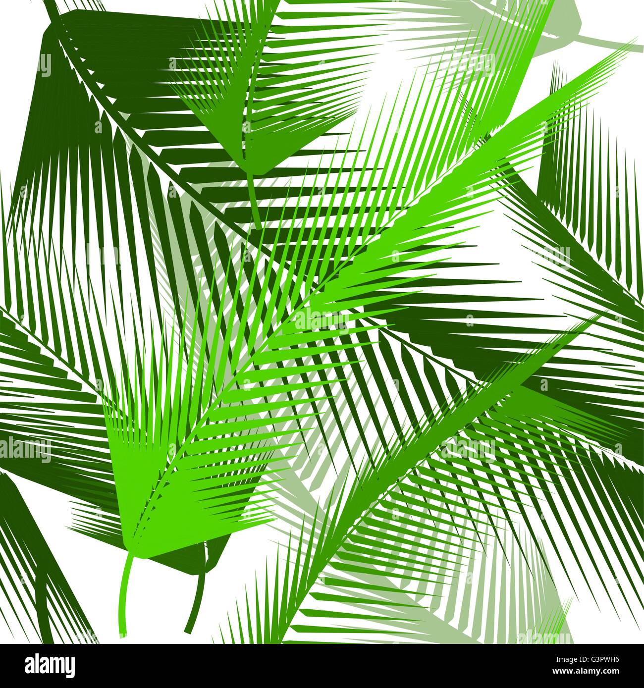 Watercolor tropical palm leaves seamless pattern. Vector illustration ...