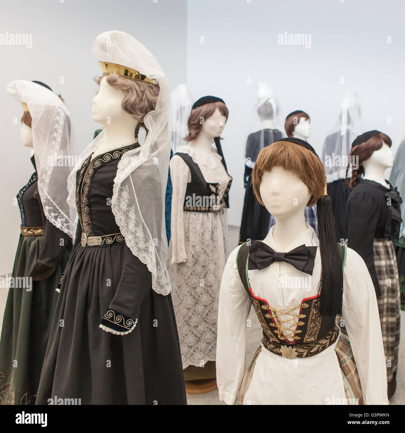 Traditional National Costumes at The Blondos Textile Museum, Iceland Stock Photo