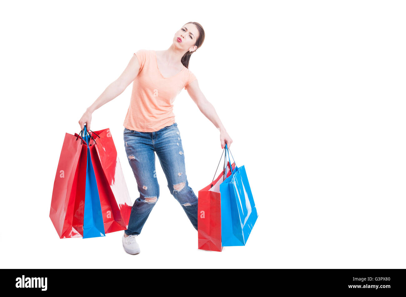 Woman carrying shopping bags heavy hi-res stock photography and images -  Alamy