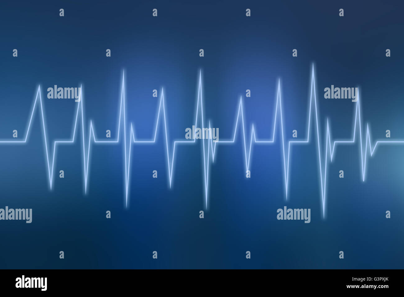 Blue Heart beats cardiogram Stock Photo