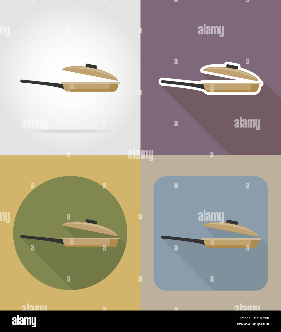 pan objects and equipment for the food illustration isolated on ...