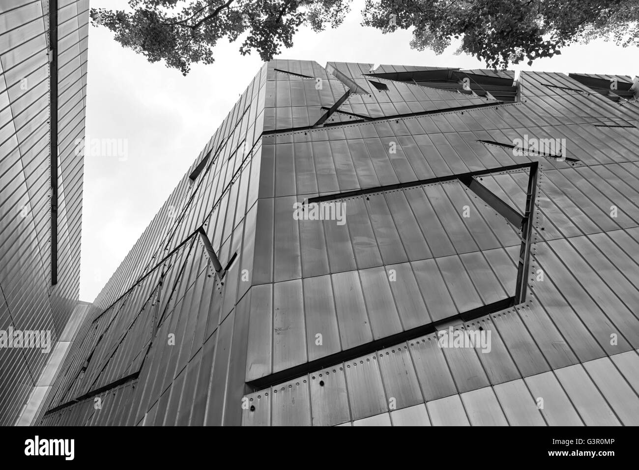 July 2015 - The Jewish Museum Berlin, Berlin, Germany: Facade detail. It is designed by architect Daniel Libeskind. Stock Photo
