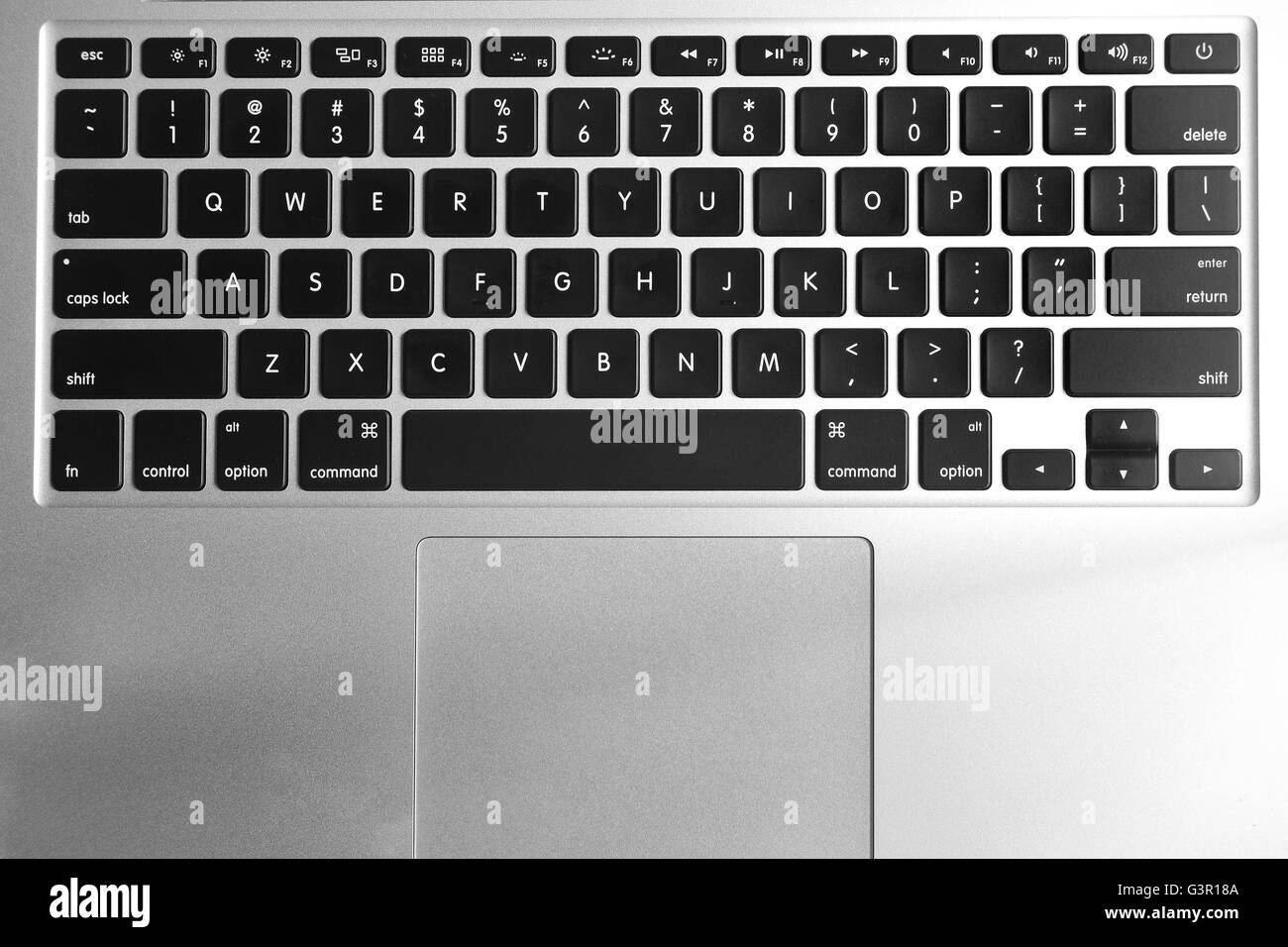 A MacBook Pro keyboard and touch pad Stock Photo Alamy