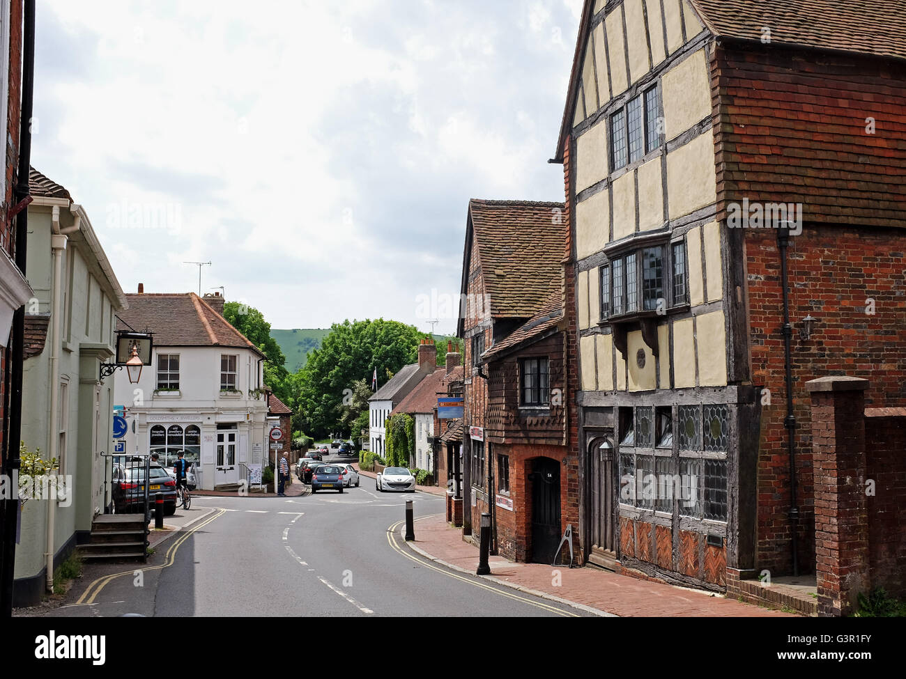 Quaint  village of Ditchling nestling below the South Downs Sussex UK Stock Photo