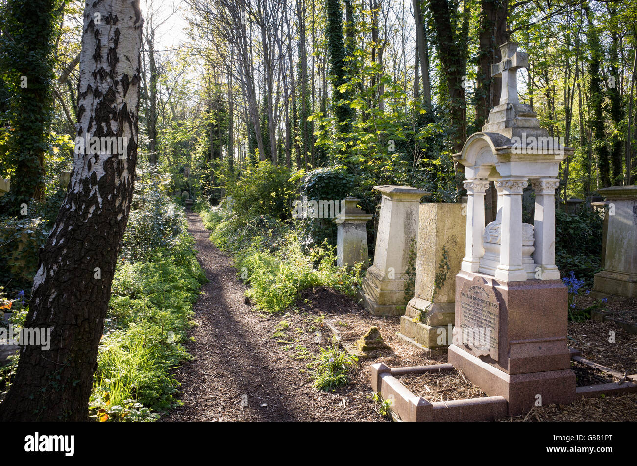 Abney Park Cemetery, Stoke Newington, London, UK Stock Photo