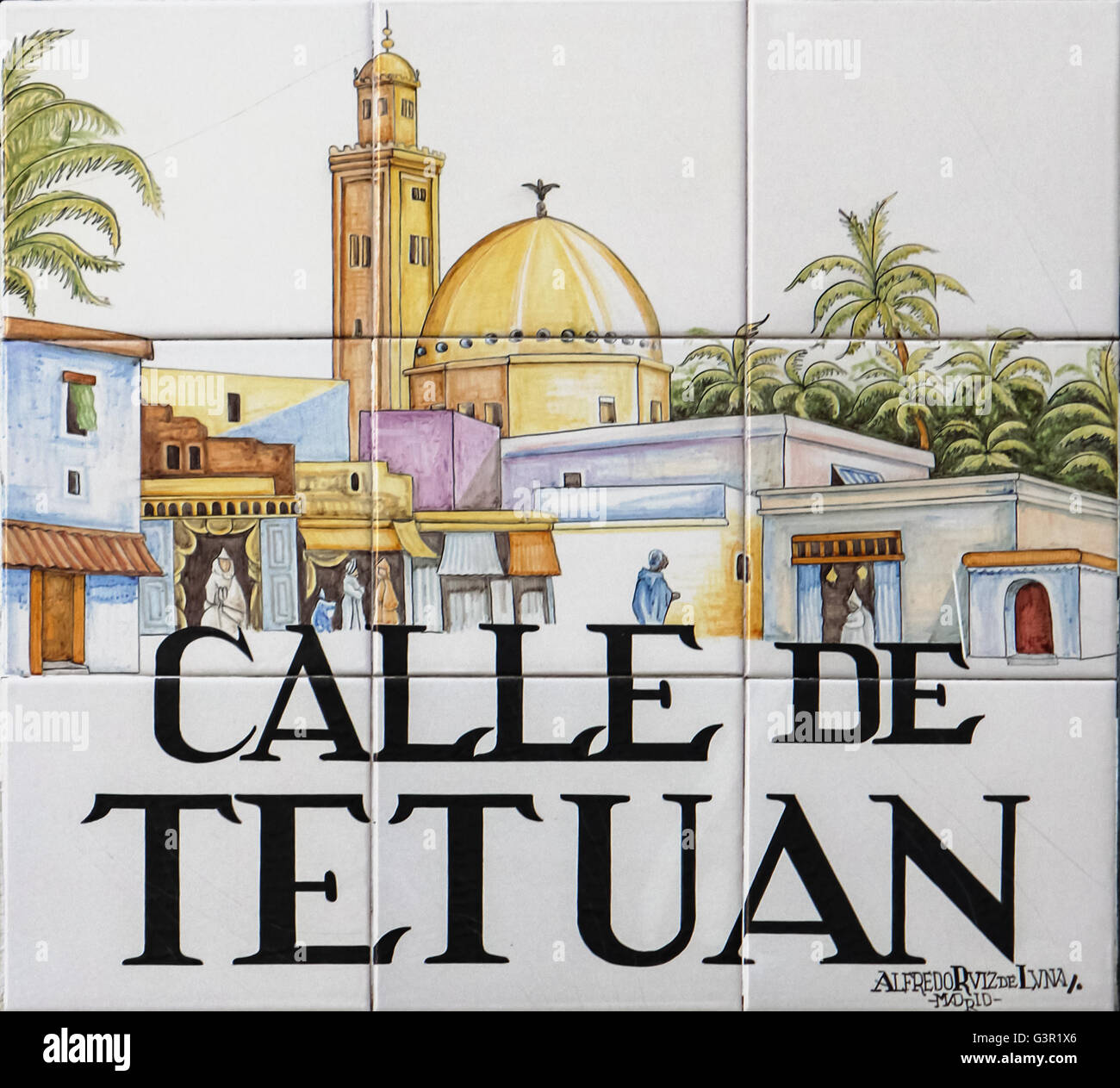 MADRID, SPAIN MARCH 13, 2016 Closeup of the street sign. Street