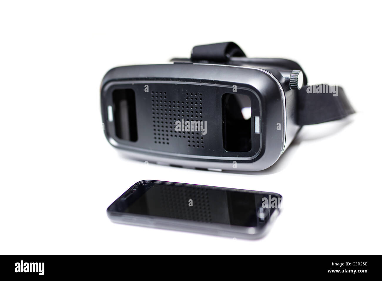 VR glasses for virtual reality games, photo spheres or 3D video. Stock Photo