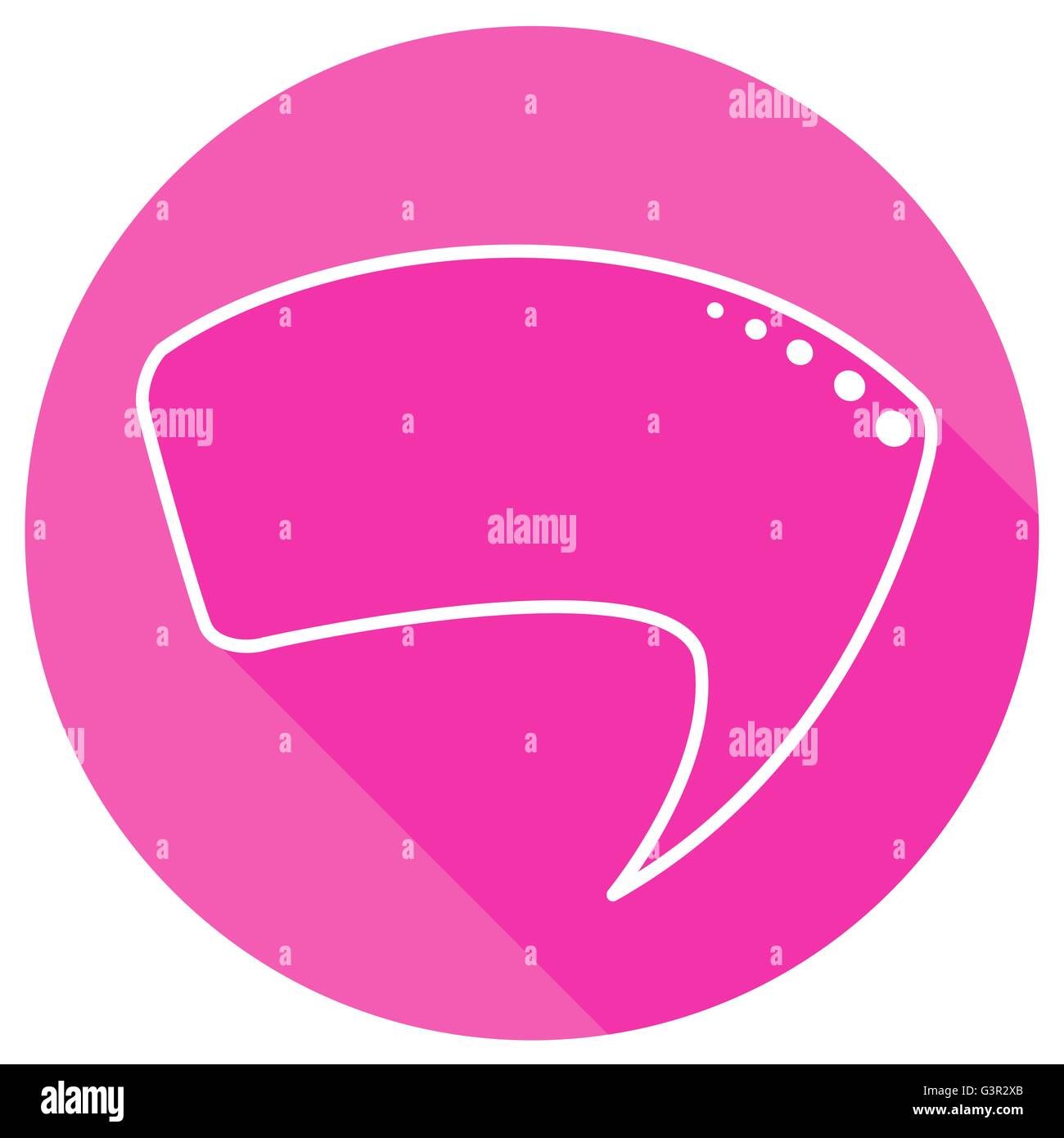 Speech bubbles in pink round with shadow in thin line style Stock ...