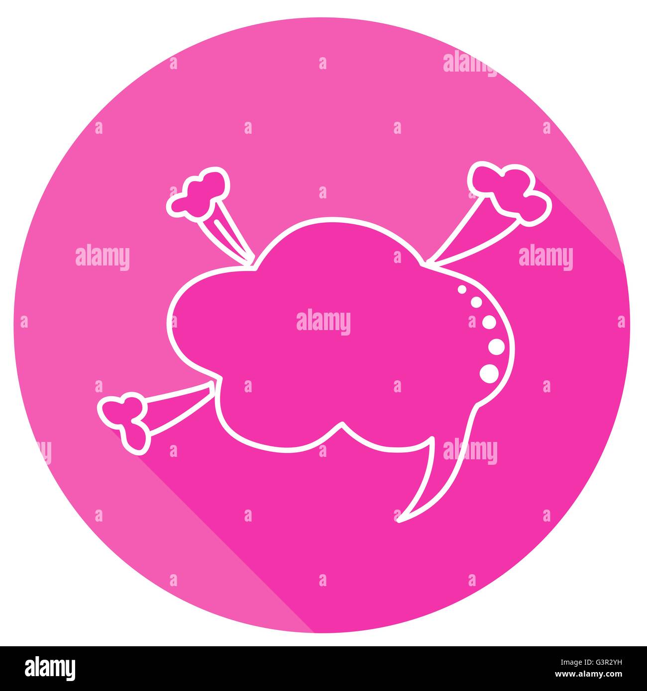 Speech bubbles in pink round with shadow in thin line style Stock ...