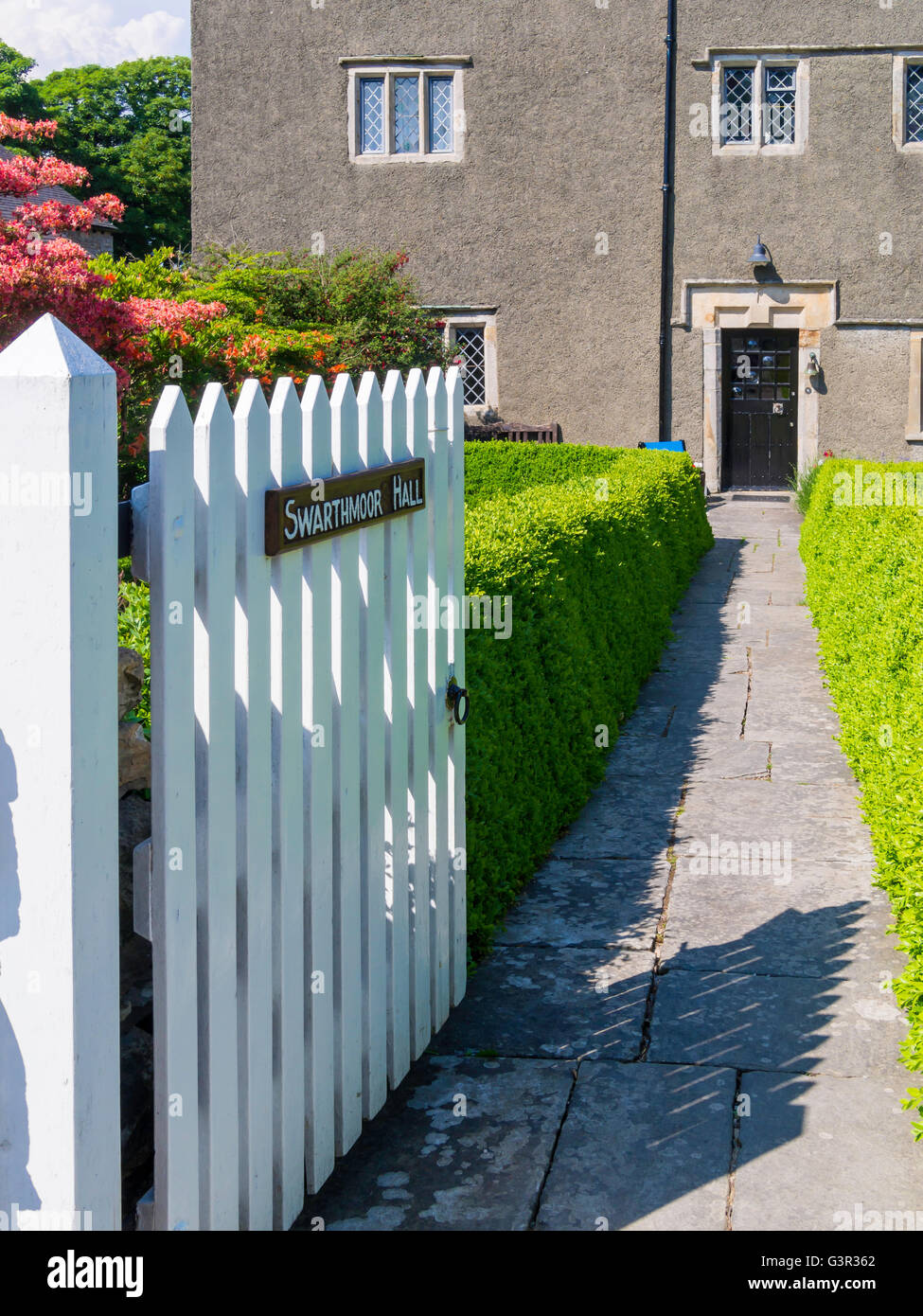 Entrance to Swarthmoor Hall near Ulverston Cumbria which became the