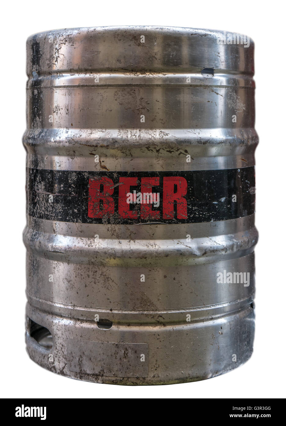 Grungy Metal Beer Keg Or Cask Or Barrel Stock Photo