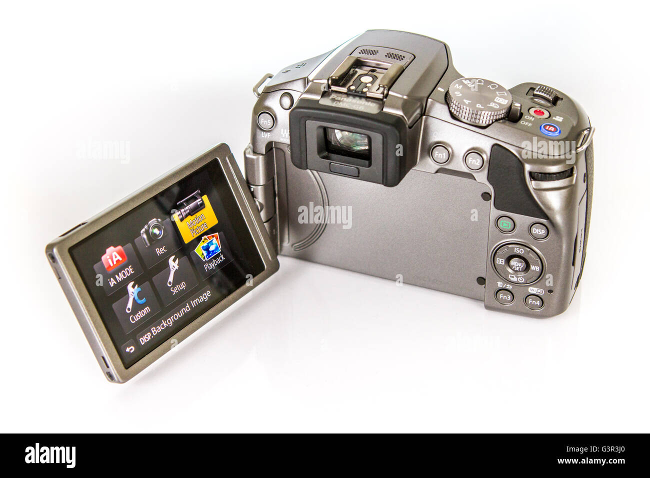 Stock photo - PANASONIC LUMIX G mirrorless camera with digital display from behind Stock Photo