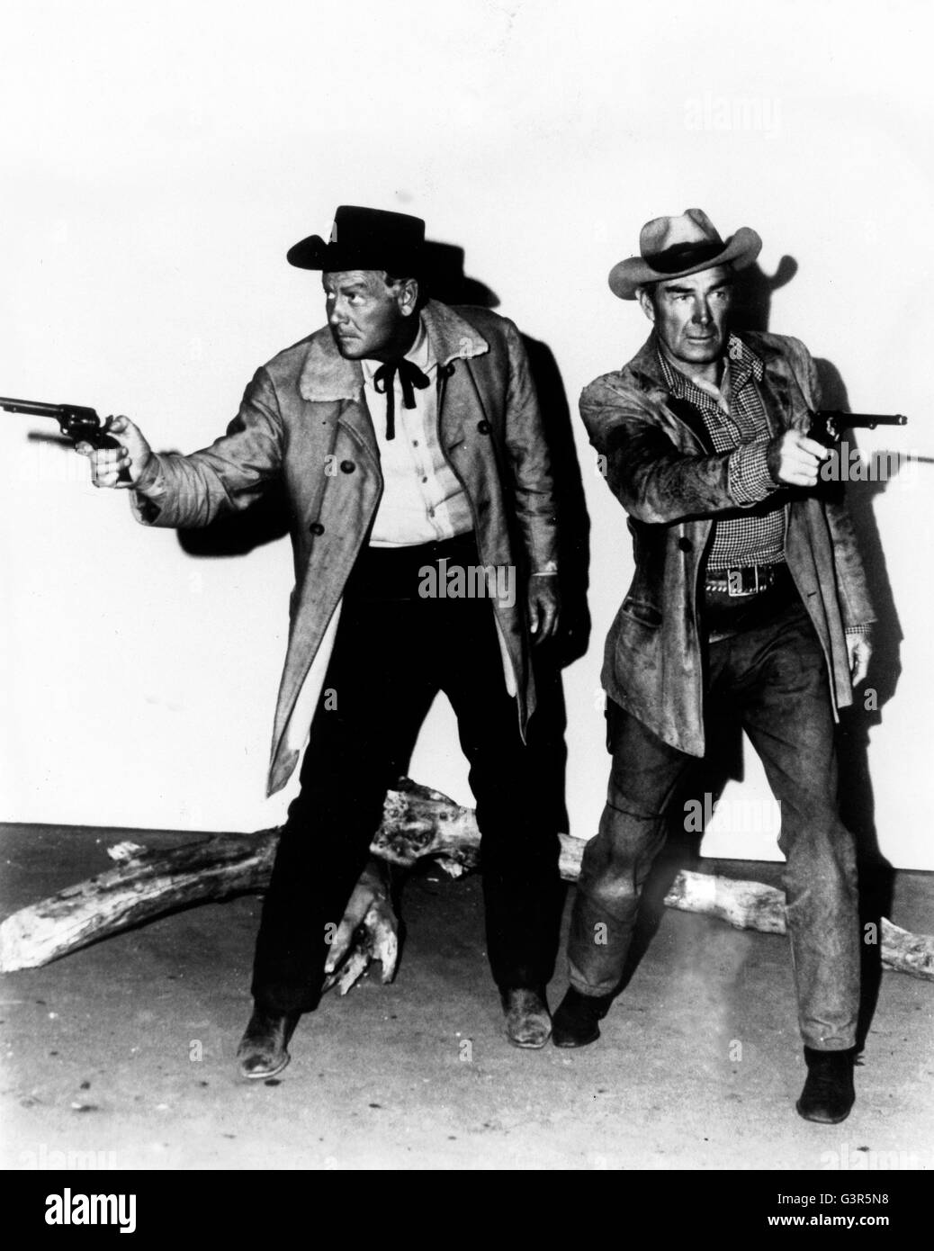 Ride The High Country, aka: Sacramento, USA 1962, Regie: Sam Peckinpah, Darsteller: Joel McCrea (links), Randolph Scott Stock Photo
