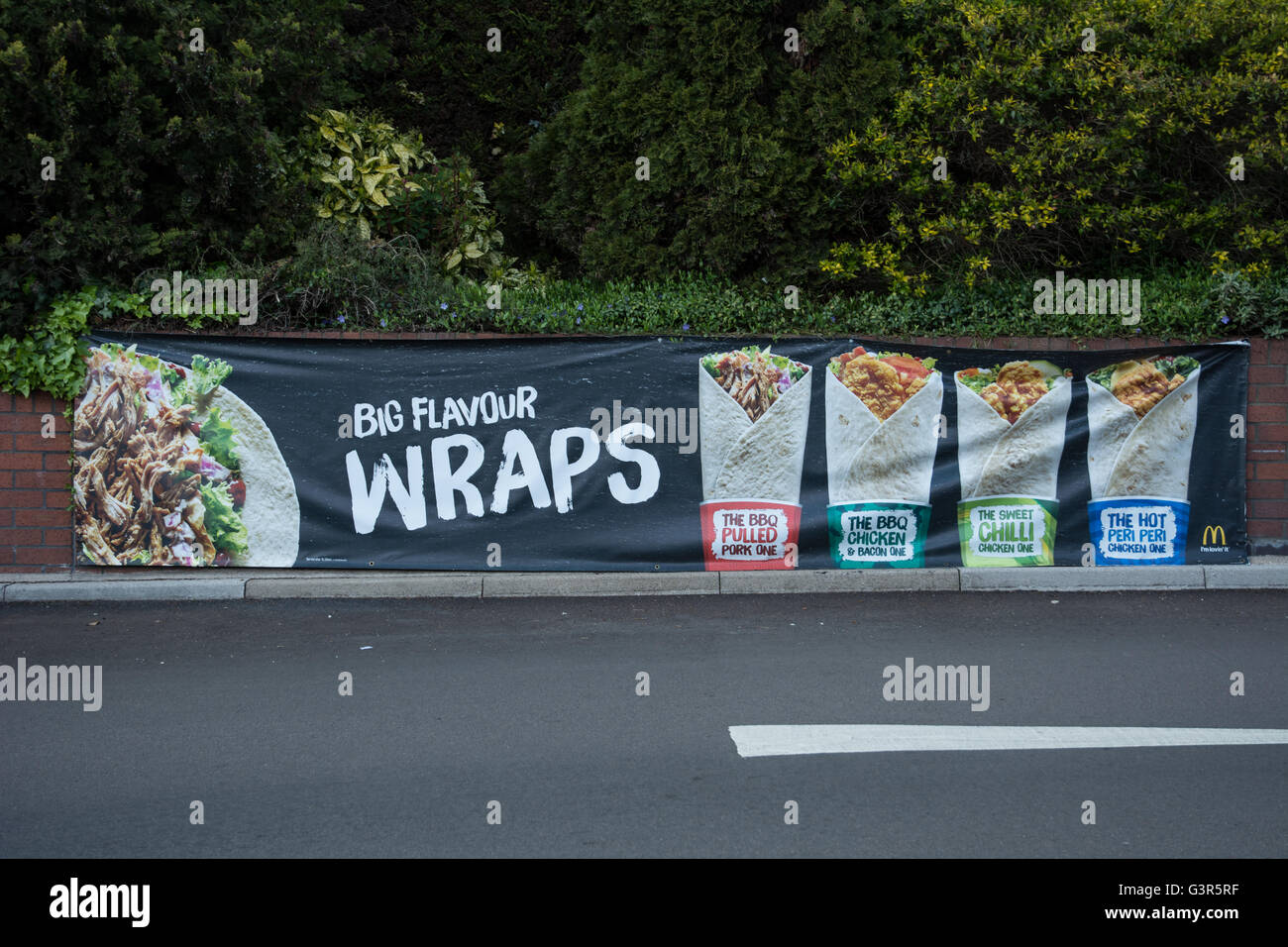 McDonalds Big Flavour Wraps Sign Stock Photo Alamy