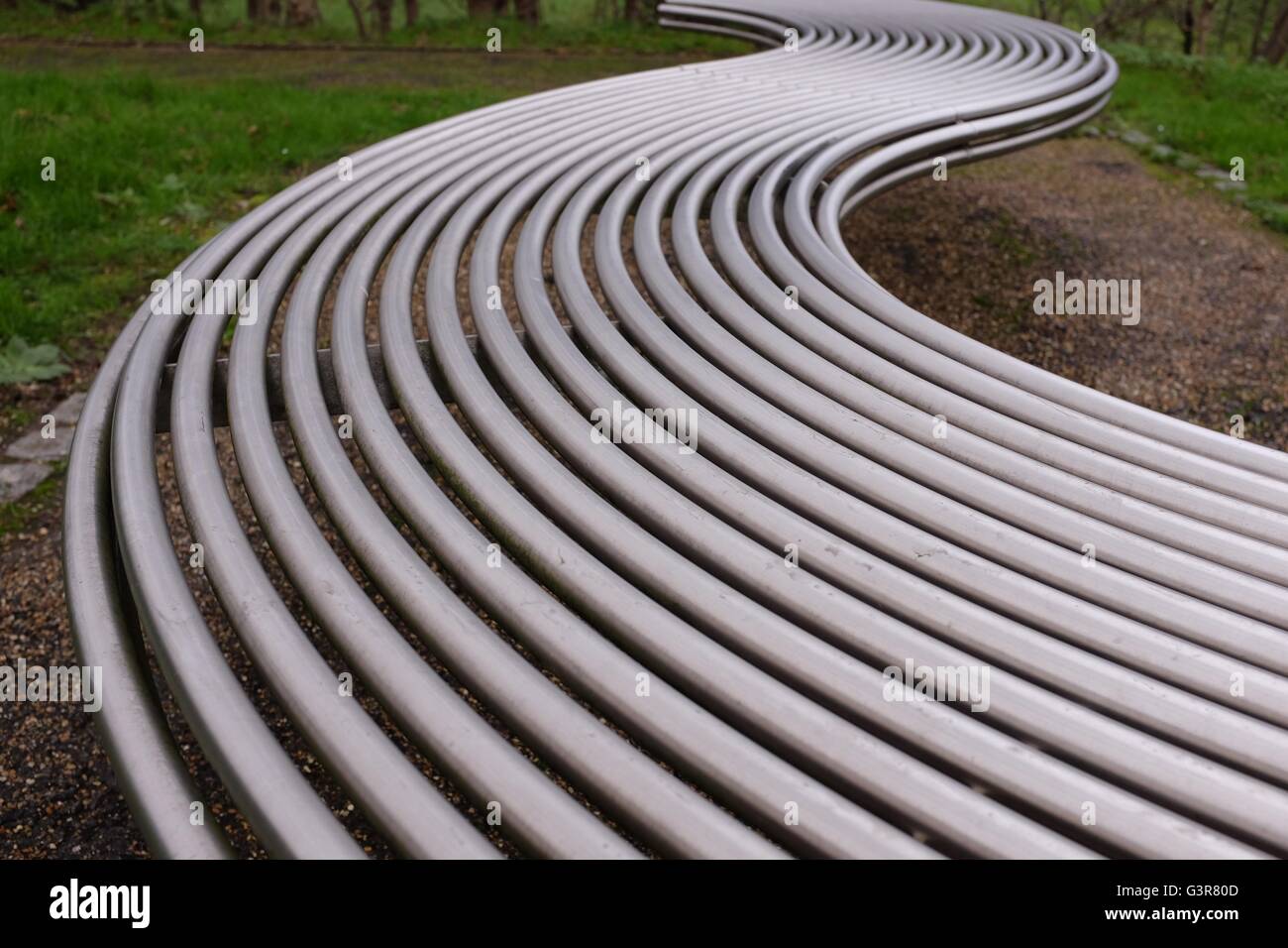 Curved Park Bench Stock Photo 105617357 Alamy