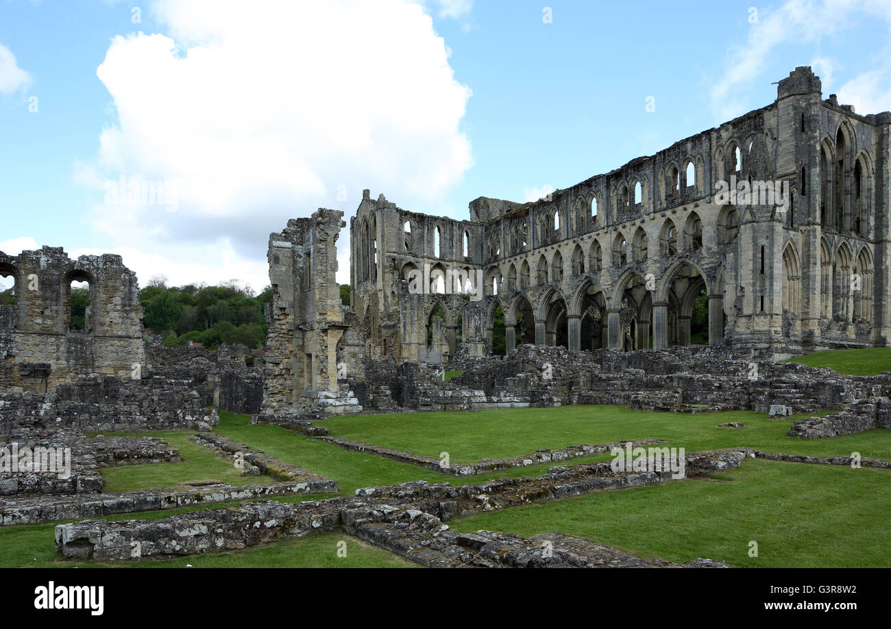 Rievaulx Abbey, the remains of a Medieval Cistercian Monastery in North Yorkshire, England, UK Stock Photo