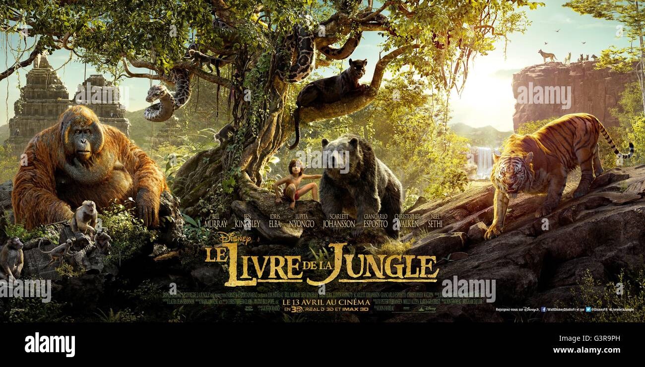 The Jungle Book Year : 2016 USA Director : Jon Favreau Neel Sethi Movie poster (Fr) Stock Photo