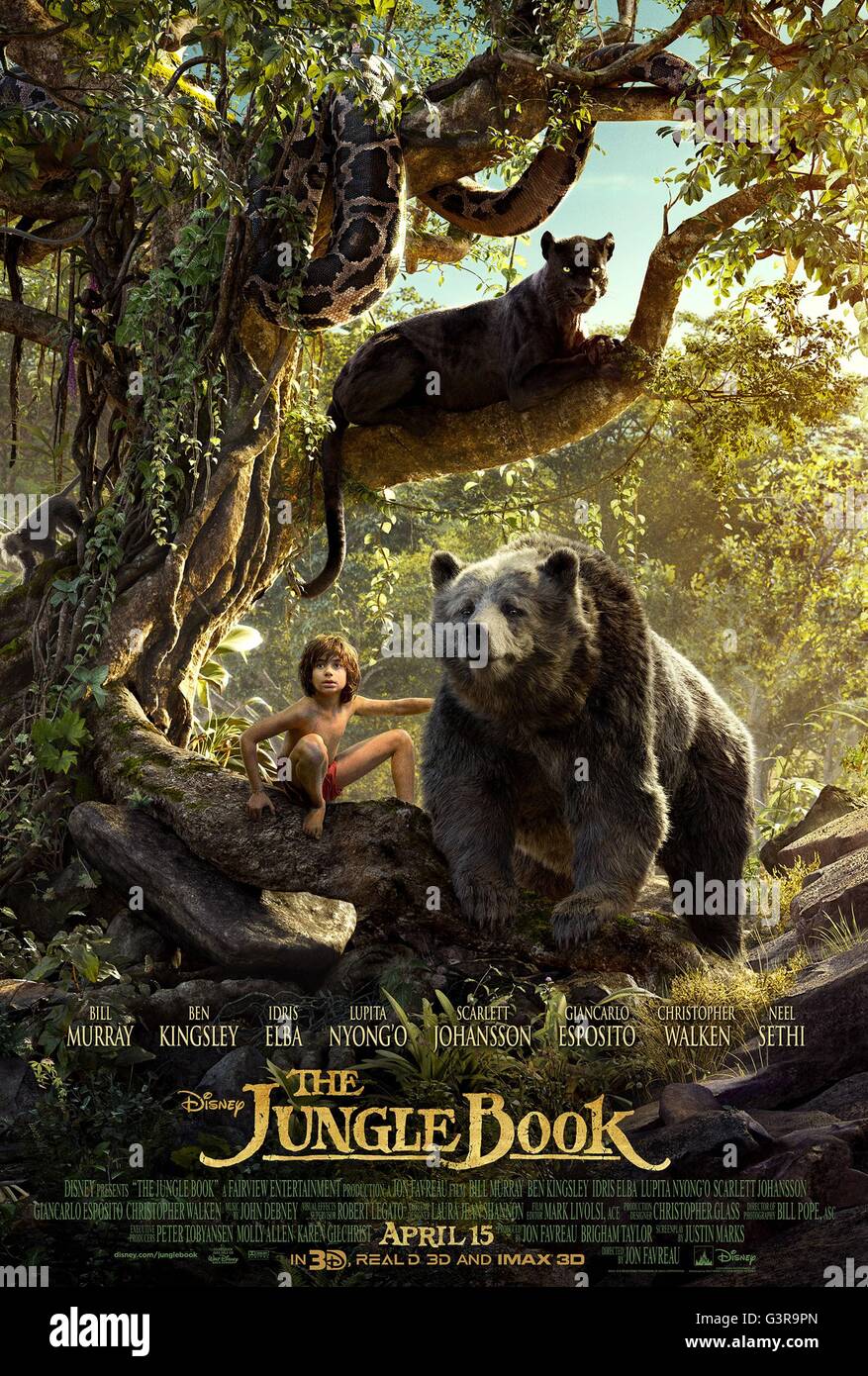 The Jungle Book Year : 2016 USA Director : Jon Favreau Neel Sethi Movie poster (USA) Stock Photo