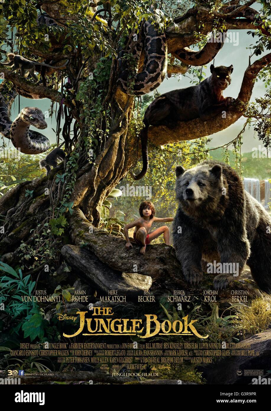 The Jungle Book Year : 2016 USA Director : Jon Favreau Neel Sethi Movie poster (USA) Stock Photo
