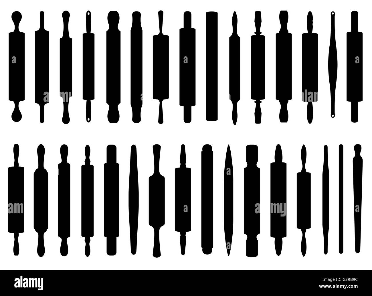 Set of different rolling pins isolated on white Stock Photo Alamy