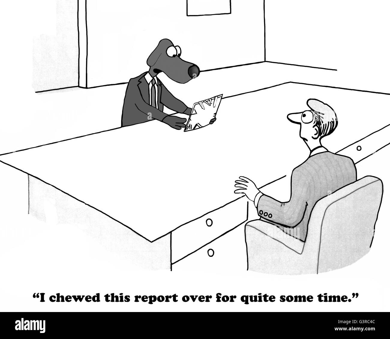 Business cartoon about analysis paralysis Stock Photo - Alamy