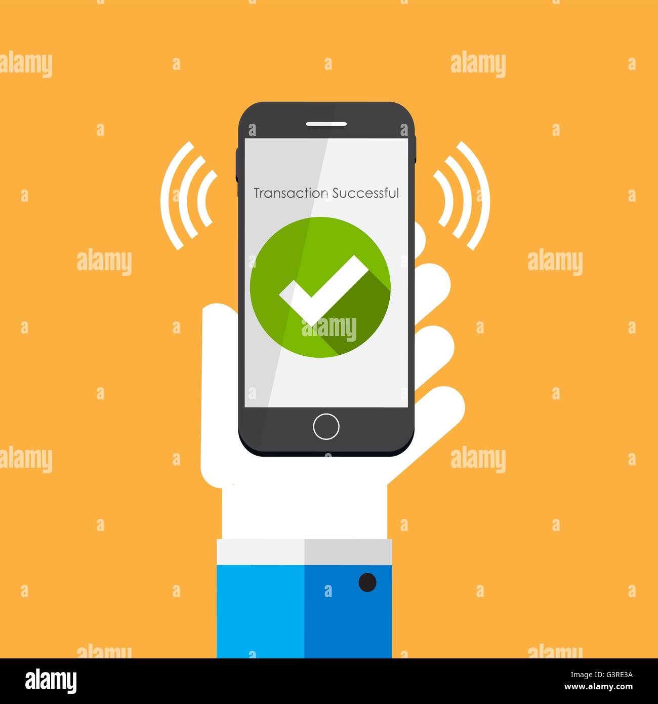 Mobile Payment Flat Concept Vector Illustration Stock Vector Image ...