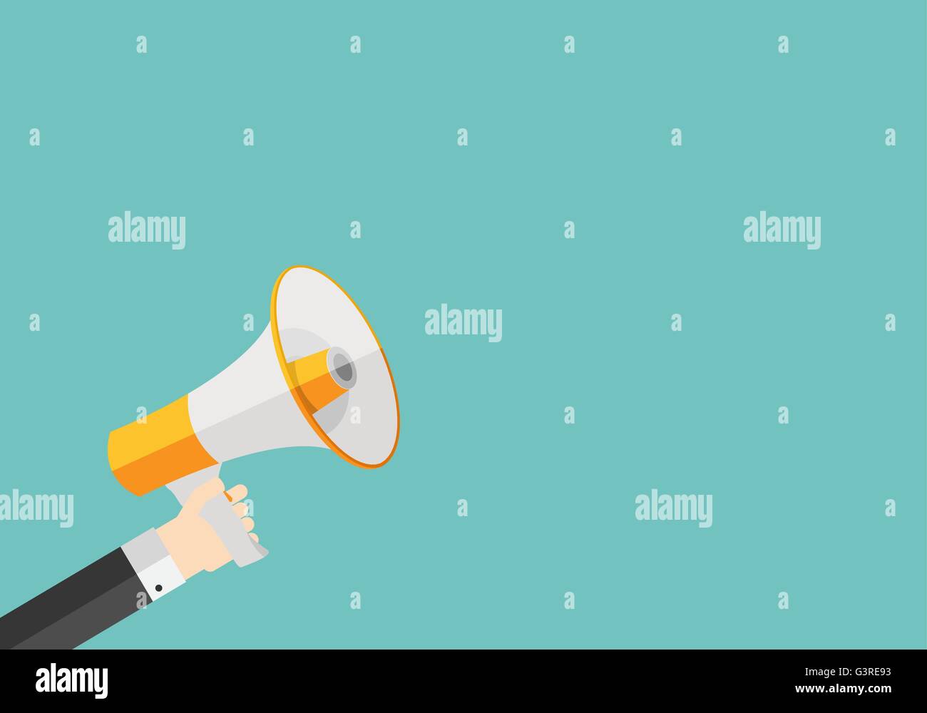 Hand with Megaphone and Place for Your Text Vector Illustration Stock ...