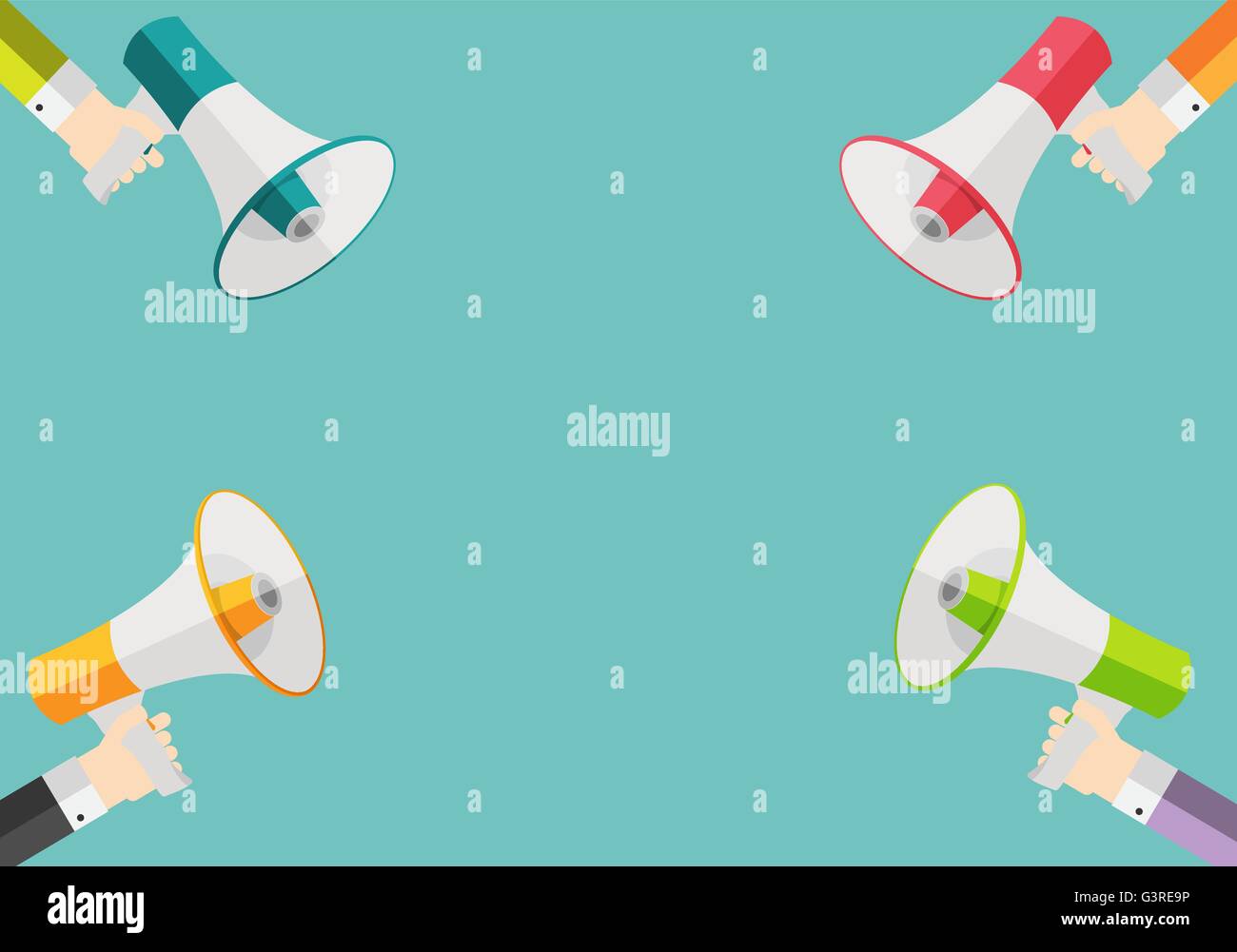 Hand with Megaphone and Place for Your Text Vector Illustration Stock ...