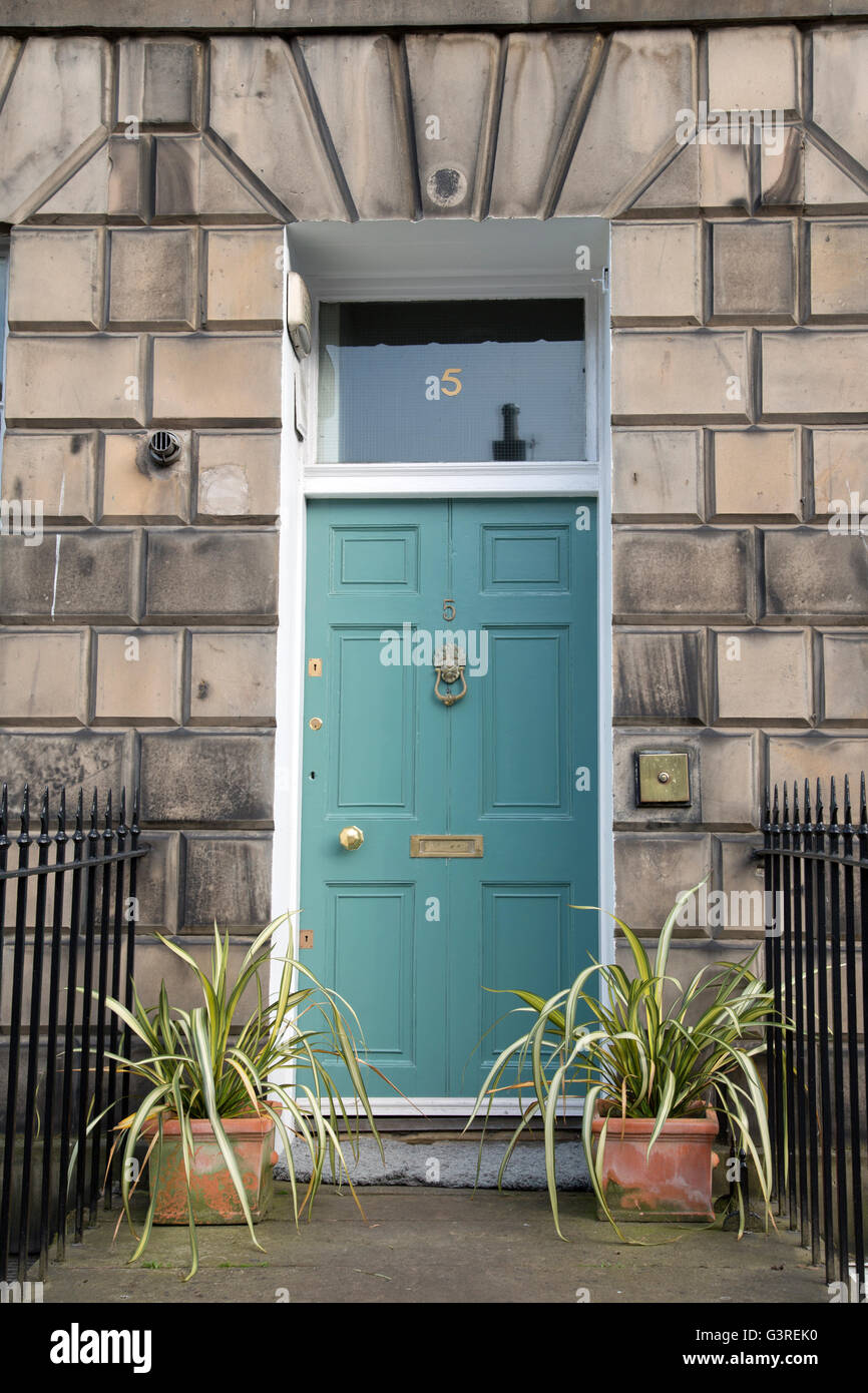 Front Door; Broughton Place Street, Edinburgh; Scotland; UK Stock Photo