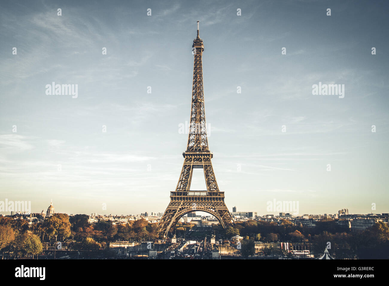 The Eiffel Tower - most famous landmark of Paris Stock Photo