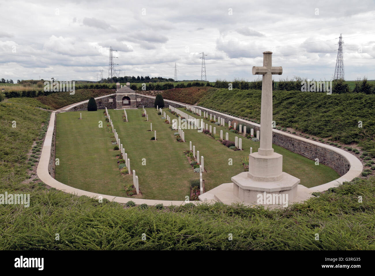 The uniquely designed and shaped CWGC Quarry Cemetery (a fomer chalk