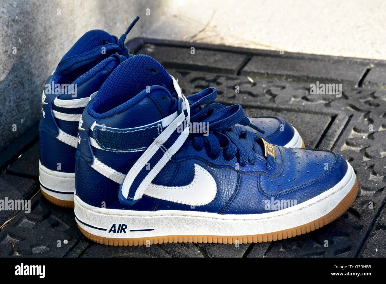 blue nike high tops