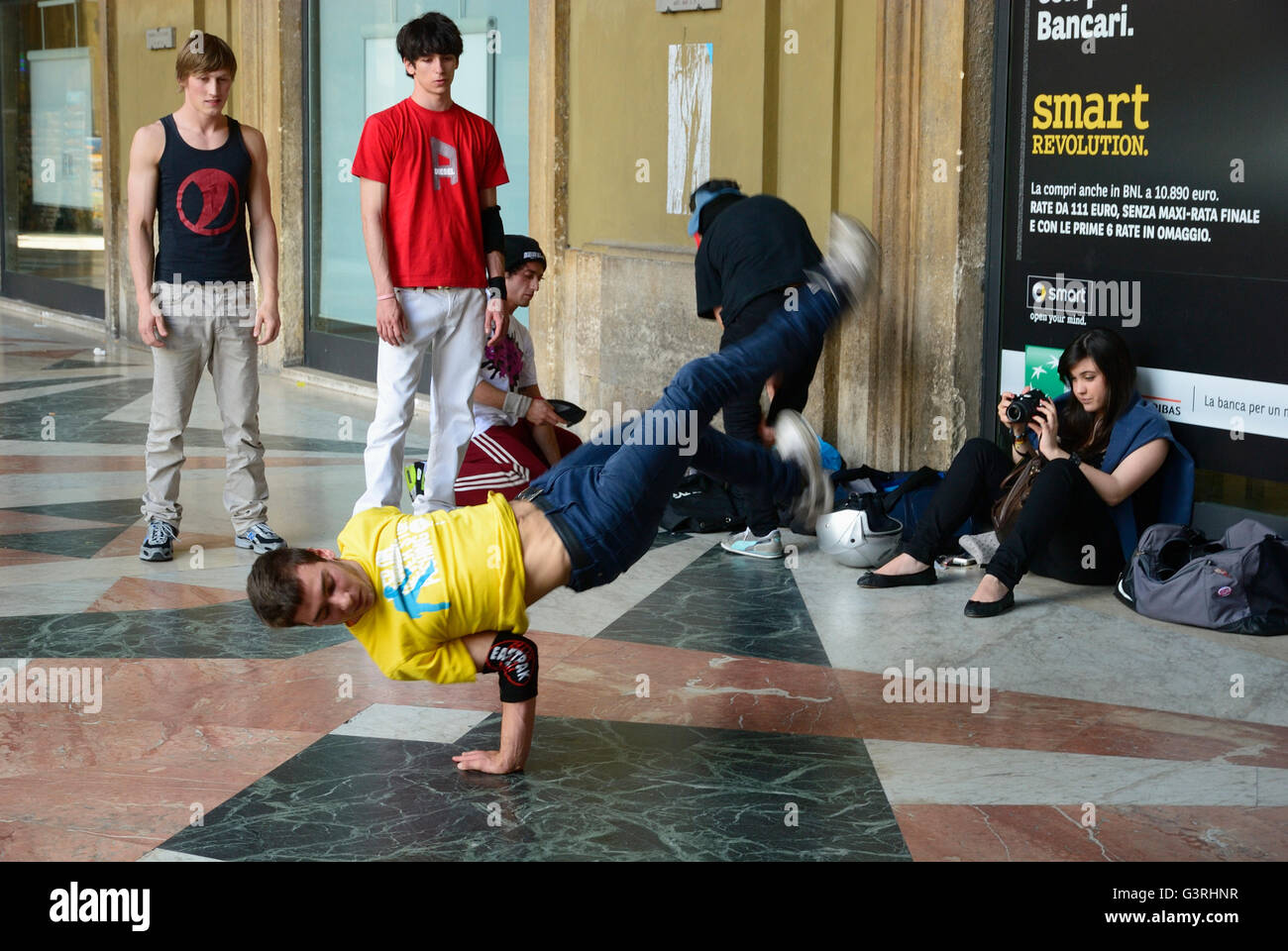 Florence Breakdance on street. Florence, Tuscany, Italy, Europe Stock Photo