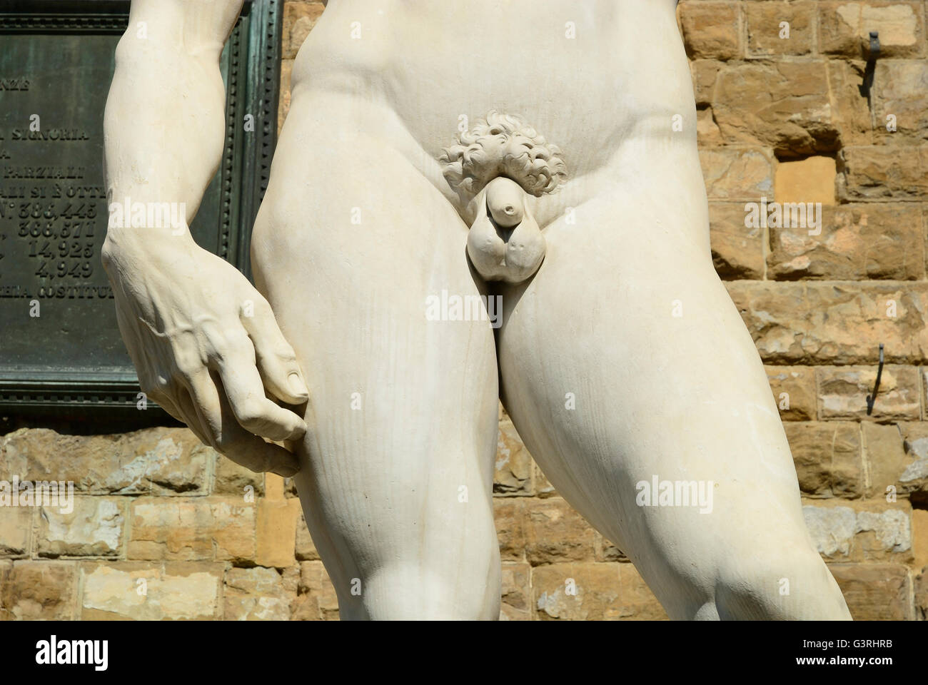 A reproduction of Michelangelo's statue David, Piazza della Signoria. Florence, Tuscany, Italy, Europe Stock Photo